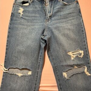 Cello Blue Distressed Boyfriend Jeans